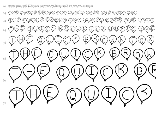 Birthday Balon TFB font waterfall